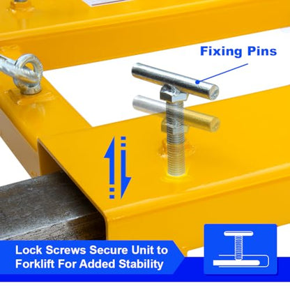 Drum Grabber 1500lbs Capacity Single Fork Mounted Drum Gripper, Hinged Folding Arm Design for 55 Gallon Drums up to 22.4" Diameter, Yellow - color: Single Drum Grab