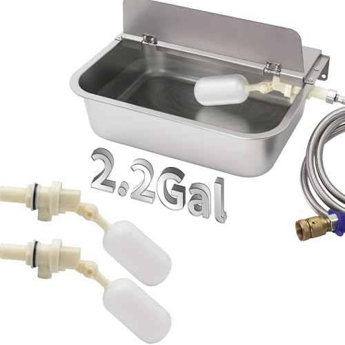 Stainless Steel Automatic Water Dispenser for Chickens 8.3L Large Capacity auto Fill Dog Water Bowl for Cats Sheep Horse and Livestock
