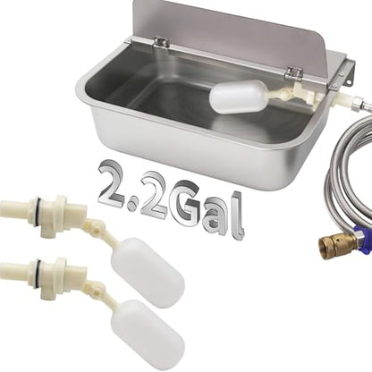 Stainless Steel Automatic Water Dispenser for Chickens 8.3L Large Capacity auto Fill Dog Water Bowl for Cats Sheep Horse and Livestock