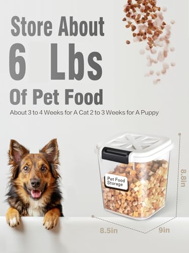 LivLab Mker 6 lb Airtight Dog Food Storage Container with Scoop, White - color: 5KG-White