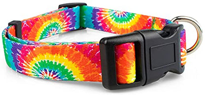 Limeloot Tie Dye Dog Collar for Female and Male Dogs, Small - color: Tie Dye, size: Small