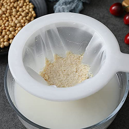 6 Pack - 200 Mesh Fine Mesh Strainer & Nut Milk Bags, Reusable Food Strainer - Food Grade BPA-Free - Ultra Strong Fine Nylon Mesh - Nutmilk, Juices, Cold Brew, Tea Coffee, Juice Soy
