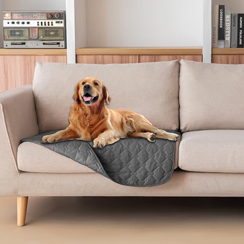 gogobunny Waterproof Armchair Covers for Pets, Anti Hair and Easy Care - color: Dark Grey, size: 30x30 Inch (Pack of 1)