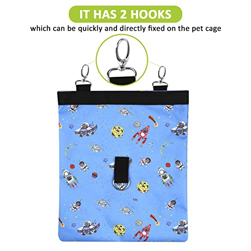 Rabbit Hay Feeder Bag Hanging Hay Rack (Pattern Blue, 2 Windows) - color: Pattern Blue