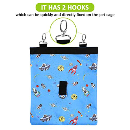 Rabbit Hay Feeder Bag Hanging Hay Rack (Pattern Blue, 2 Windows) - color: Pattern Blue