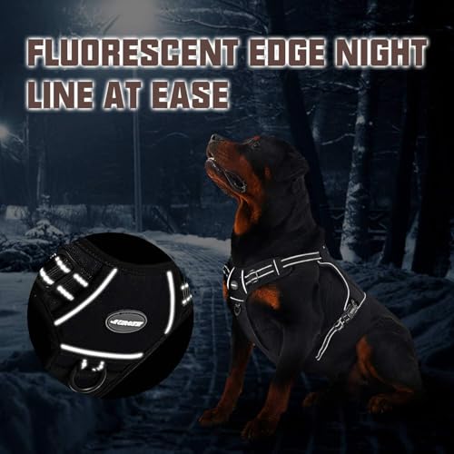 AUROTH Tactical Dog Harness for Small Medium Large Dogs - No Pull, Adjustable, Reflective, K9 Working Training, Easy Control, Military Service Dog Harness (M, Black Ink) | Heavy Duty with Handle, Breathable Padded, Reflective, Military K9, Easy Control fo