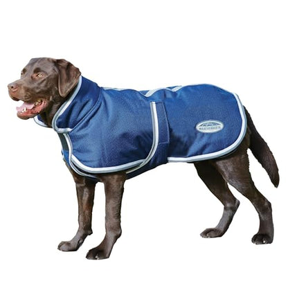 WeatherBeeta ComFiTec Parka 1200D Deluxe Dog Coat, Navy/Grey/White, 18" - color: Navy/Grey/White, size: 18"