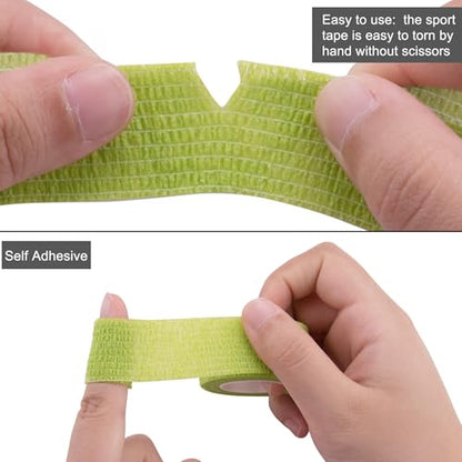 BQTQ 120 Rolls Elastic Adhesive Tape 1 Inch Self Adherent Stretch Bandages - color: Rich Color, size: 1 Inch
