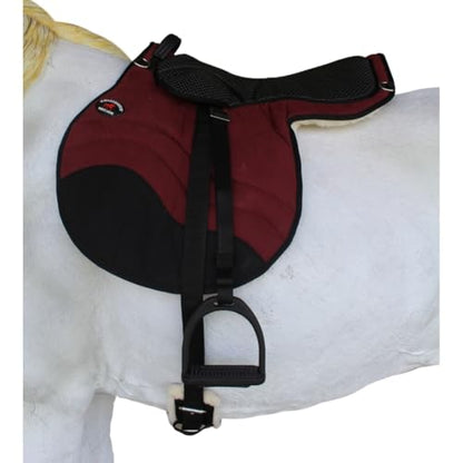 CHALLENGER Horse English Western Trail Fleece Padded Adjustable Bareback Saddle Pad 39TS05 - color: Burgundy