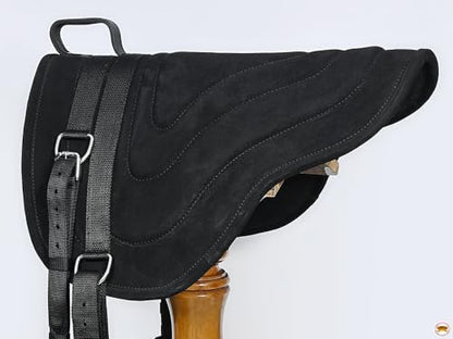 HILASON Black Bareback Saddle Pad, 24" X 32" Treeless