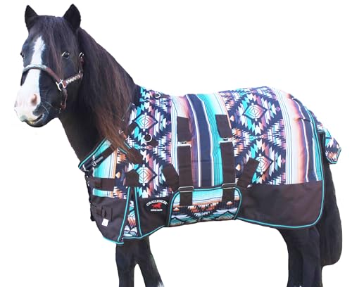CHALLENGER 1200D Miniature Weanling Donkey Pony Horse Foal Winter Blanket - color: Brown Serape, size: 42 inches