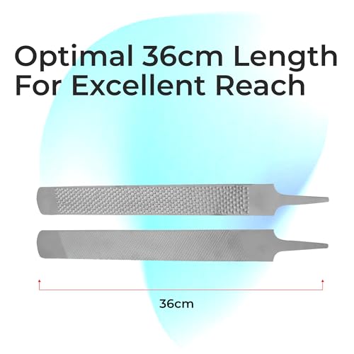 14” Flat Hoof Rasp – Dual-Sided Farrier Tool with Coarse & Fine Cuts for Precise Hoof Shaping & Finishing – High-Quality Carbon Steel – Rust-Resistant, Durable Hoof File for Horses & Livestock