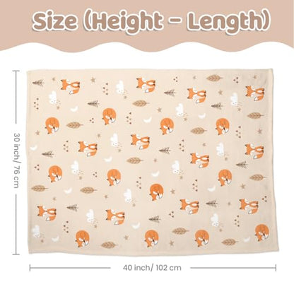 SANDJEST Fox Minky Blanket 30 x 40 Inches, Gift for Christmas Birthday - color: Fox