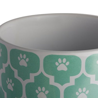 Bone Dry Lattice Pet Treat Jar with Bamboo Lid, Dishwasher Safe, Canister, 4x6.5", Aqua - color: Aqua, size: Treat Canister, 4 x 6.5 in (Pack of 1)