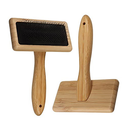Wool Carders Needle Felting Brush, Hand Carders for Wool, Craft Wool Needle Felting Tools with Solid Wood Handle, Slicker Brush for Dogs, Spinning and Weaving, for Craft Felt Project (2Pcs) - color: 2Pcs