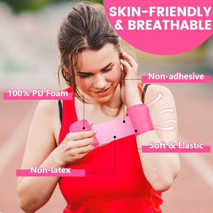 9 Pack Pink Pre Wrap Tape, 2.76 Inch x 11 Yards Prewrap Athletic Tape - color: Pink