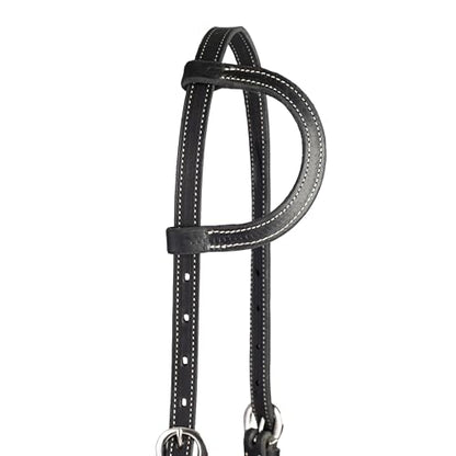Weaver Leather Black Latigo Leather Headstall - style: Sliding Ear