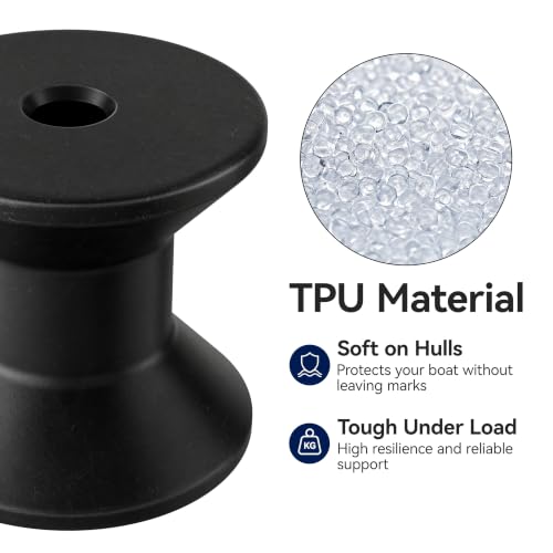 Boat Trailer Bow Stop Roller 3" × 1/2", Bow Roller for Boat Trailer, Protective Front Winch Roller, Wear-Resistant Guide Roller