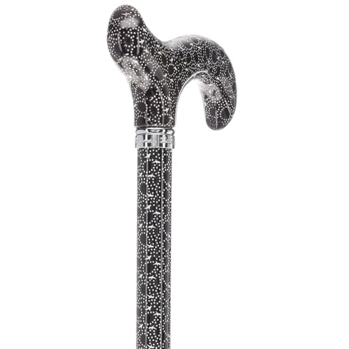Royal RC Canes Walking Sticks for Men and Women - Stylish Designer Fashionable Adjustable Derby Canes - Lightweight Aluminum Cool Walking Sticks with HD Patterns - color: Back / White