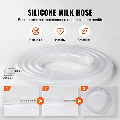 VEVOR Electric Cow Milking Machine 6.6 Gal/25 L Milker 304 Stainless Steel - size: 25 L