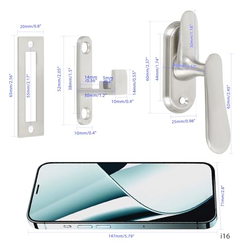Alise Flip Latch Lock 360 Degree Swinging Gate Latches Door Lock,Brushed - color: Brushed, size: Large Size