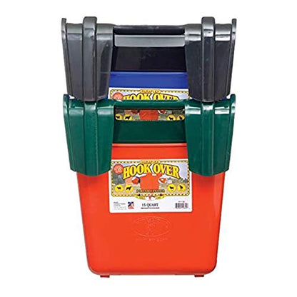Little Giant HF15BLACK Heavy Duty 15 Quart Mountable Plastic Hook Feeder, Black (2 Pack)
