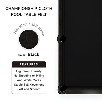 Championship - Invitational Felt w/Teflon - 7/8/9ft - color: Black, size: 9ft