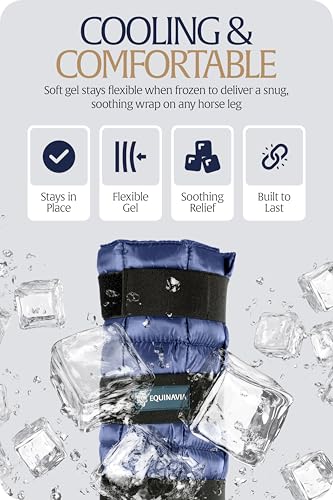 Equinavia Cool Relief Therapy Equine Ice Boots for Horses-Gel Cooling Wraps - color: Navy Blue