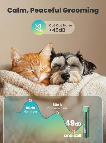 oneisall 4 in 1 Dog Grooming Kit with LCD Display Green - color: Green