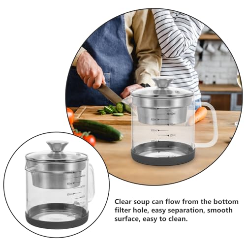 Alipis Soy Milk Filter Pot Fine Mesh Strainer Pitcher with Scale Tea Strainer Jug for Kitchen Juice Soup and Soybean Milk 1.5L Capacity 7.48 X 6.29 X 4.72 in 1 Pot