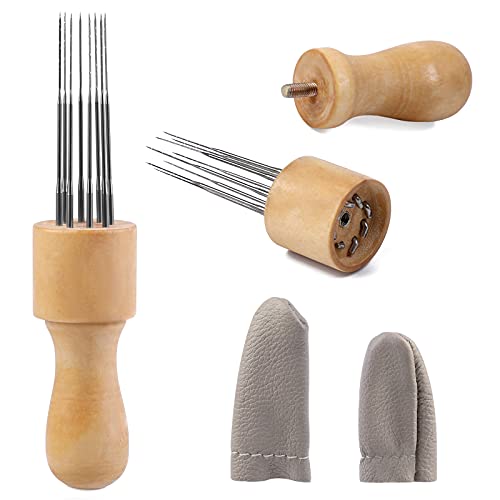 Mayboos Felting Needle Tools with Eight Felting Needles Wooden Handle