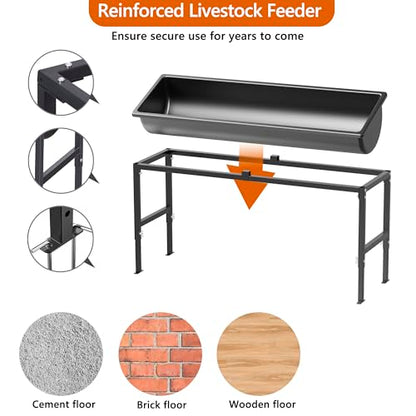 2PCS Animal Waterer 12 Gallon | Livestock Water Trough with Adjustable Stand, Easy to Assemble and Carry, Feeding Goat, Sheep, Horse, Dog in Farm - size: 2 PCS