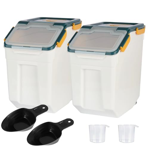 Saim 2Pack 25lb Flour&Rice Storage Container Bin,Rice Dispenser (Dark Blue) - color: 2Pack 25lbs Dark Blue