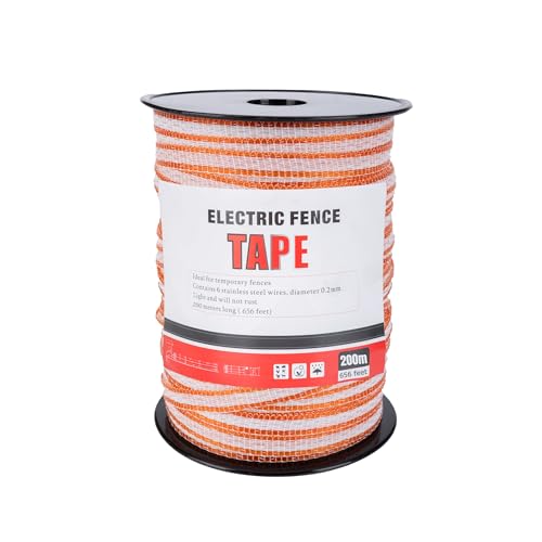 Electric Fence Tape 1/2 inch, Electric Fence Poly Tape 6ss Conductors 656' - color: 0.5 in, size: 656 FEET