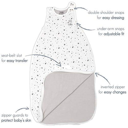 Woolino 4 Season Toddler Sleeping Bag, Merino Wool and Organic Cotton Baby Sleep Bag Sack, 2-4 Years, Birch Gray - color: Gray