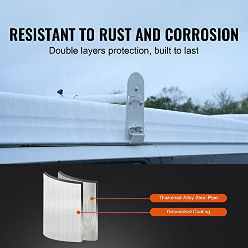 VEVOR Ladder Racks for Van, 40.2 inch-74.8 inch Adjustable Van Racks, 750 LBS Capacity Alloy Steel Roof Ladder Racks, Rain Gutter Racks Compatible with Minivans, Full-Size Vans, 3 Pcs White - size: for Full-size Vans