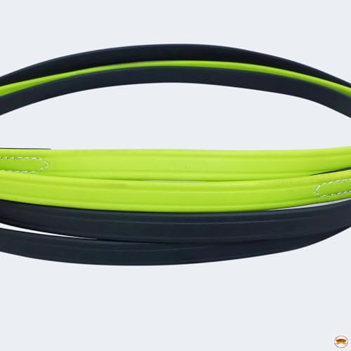 HILASON Western Horse Biothane Leather Rein, Full Size - color: Lime Green & Black