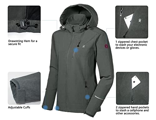 Little Donkey Andy Women’s Softshell Jackets Ski Snowboarding Jackets - color: Charcoal Heather, size: Medium