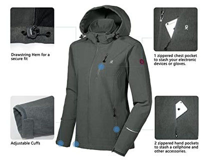 Little Donkey Andy Women’s Softshell Jackets Ski Snowboarding Jackets - color: Charcoal Heather, size: Medium