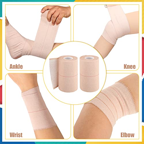 4 Rolls Elastic Tape Adhesive Elastic Tape Self Adhesive Bandage Wrap Flexible Stretch Bandages for Sports Ankle, Knee and Wrist Sprains Animal Pets, 5 Yard (4 Inch in Width) - size: 4 Inch in Width