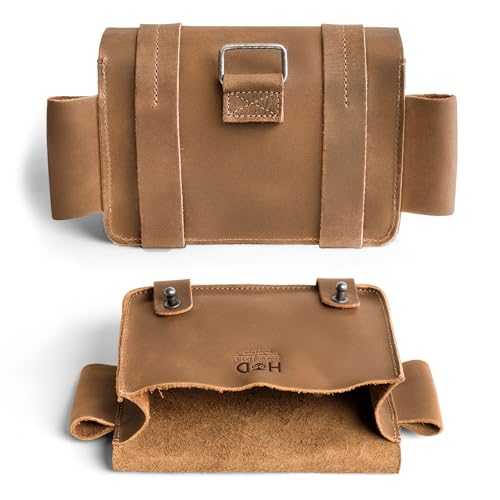 Hide & Drink, Empty First Aid Bag, Mini Medical Storage Pouch, Rectangular Bag for Survival Kit, Full Grain Leather, Handmade - color: Single Malt Mahogany