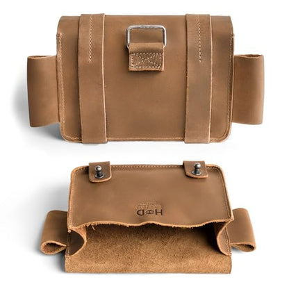 Hide & Drink, Empty First Aid Bag, Mini Medical Storage Pouch, Rectangular Bag for Survival Kit, Full Grain Leather, Handmade - color: Single Malt Mahogany