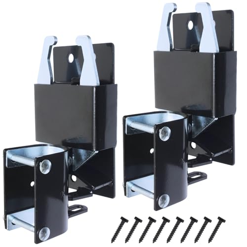 Pair of 2 Way Farm Gate Latch for Metal Gates Livestock Cattle Gate Latches Hardware Use for Horse Corrals Ranches etc. (2pcs, Black)