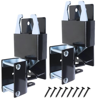 Pair of 2 Way Farm Gate Latch for Metal Gates Livestock Cattle Gate Latches Hardware Use for Horse Corrals Ranches etc. (2pcs, Black)