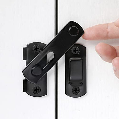 2 Packs Black Stainless Steel Barn Door Latch Bi-fold Door Lock_S - color: Small Black