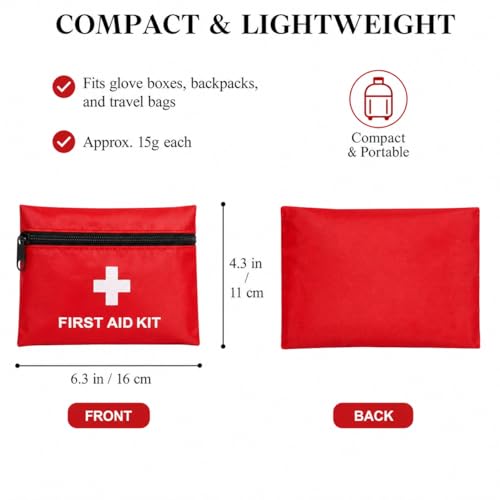 QCWN 12 Pack Empty First Aid Bag Mini Medical Kit Pouch Small Travel Emergency Survival Storage Bags for Car Home Hiking Camping Waterproof Red - size: 12 Pack