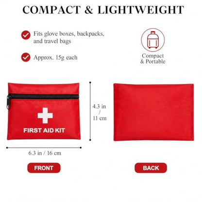 QCWN 12 Pack Empty First Aid Bag Mini Medical Kit Pouch Small Travel Emergency Survival Storage Bags for Car Home Hiking Camping Waterproof Red - size: 12 Pack