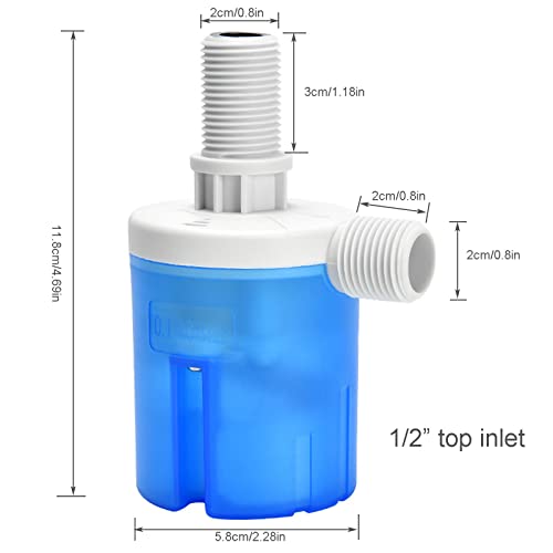 Float Valve 1/2" Top Automatic Water Level Control Valve for Water Tank - size: 1/2" top
