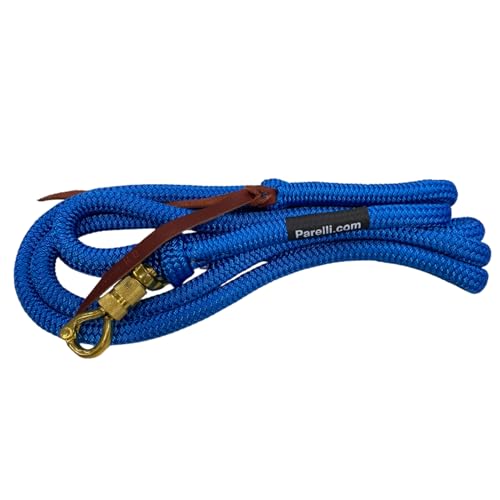 PARELLI 12 Foot Training Rope - Strong Everyday Use All-Purpose Horse Lead Rope with Loop & Latigo Popper | 9/16" Diameter Smooth Yachting Braid, Blue - color: Blue