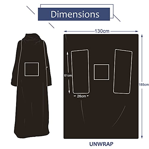 Catalonia Wearable Blanket with Sleeves for Women & Men, Fleece Wrap Throw - color: Brown